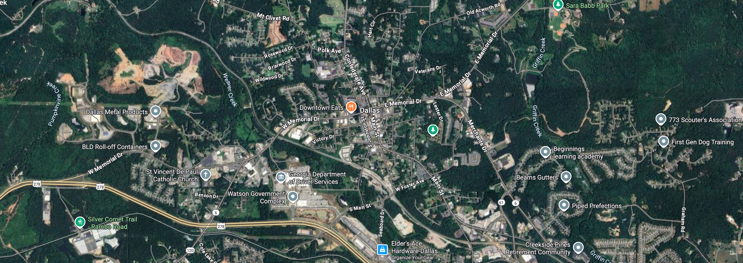 Map view of Dallas GA